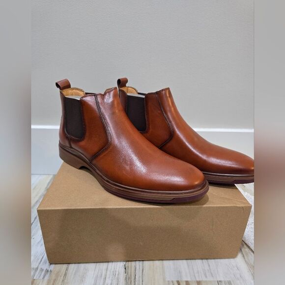 ArcBrothers men's Chelsea Ankle boots in a brown leather Size 9.5 New - Picture 2 of 8